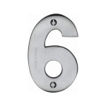 M Marcus Heritage Brass Numeral 6 - Face Fix 76mm Heavy font